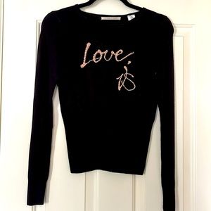Victoria’s Secret black knit sweater, never been worn or washed, size small